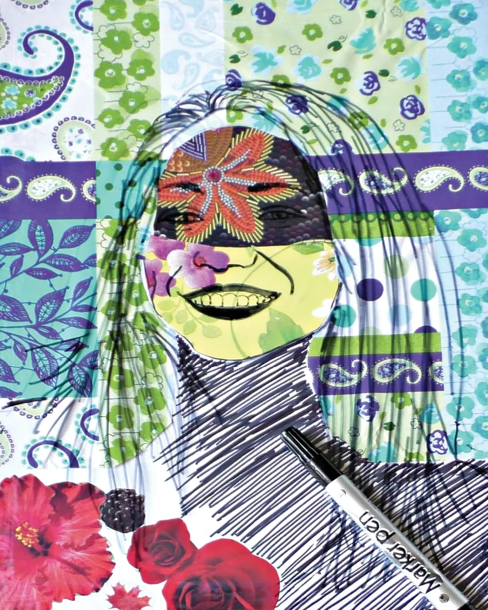 A collage self-portrait — a finished piece