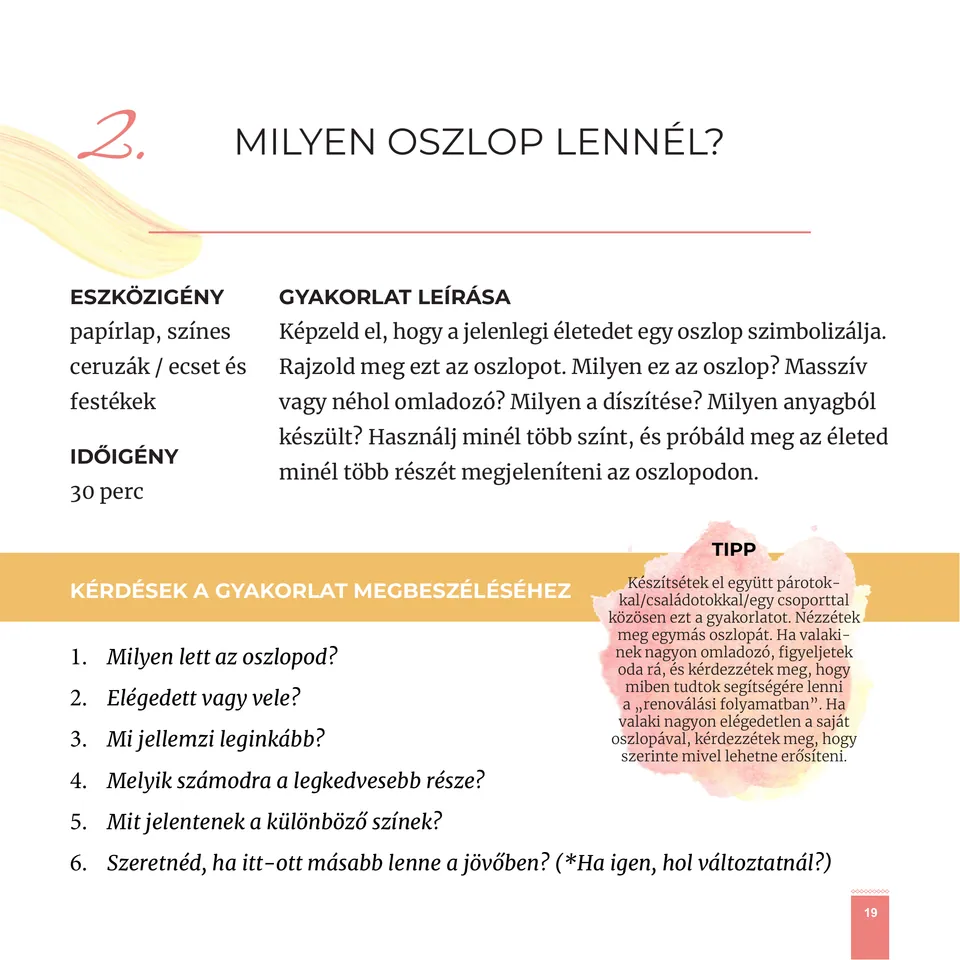 2. What kind of column would you be? — the exercise's description and questions